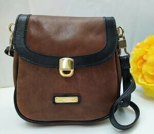 HCL Brown Leather Pockets Crossbody Bag - Vintage Purse Made in West Germany